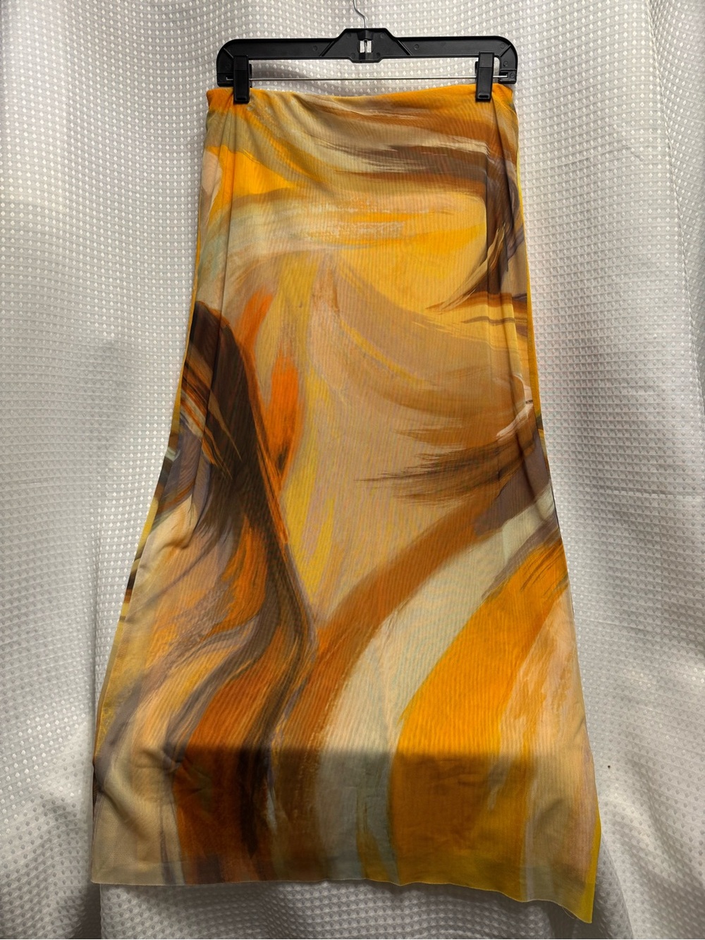Zara Maxi Skirt in Mustard, Brown and Cream Swirl